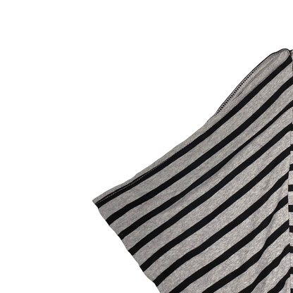 Digg It Thrift & Vintage grey and black striped batwing top with rhinestone detailing, size XS fit