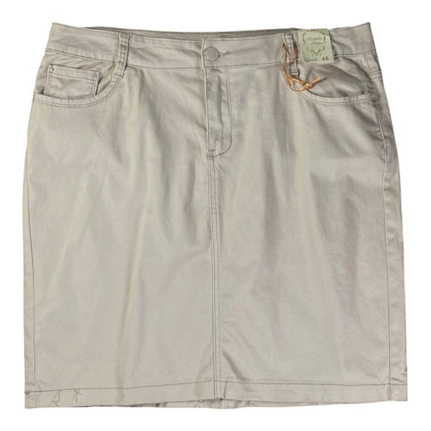 Minova Fashion High Waist Mini Beige Skirt