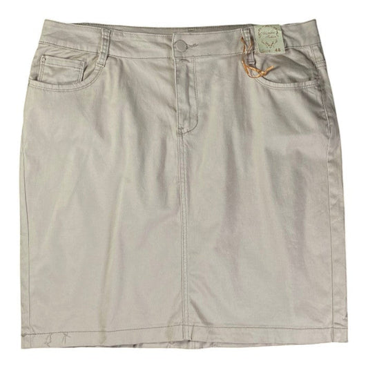 Minova Fashion High Waist Mini Beige Skirt