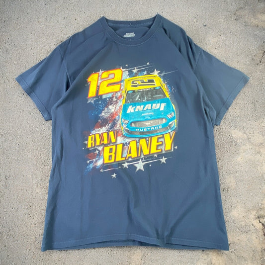 Ryan Blaney Team Penske Patriotic Navy Blue T-shirt