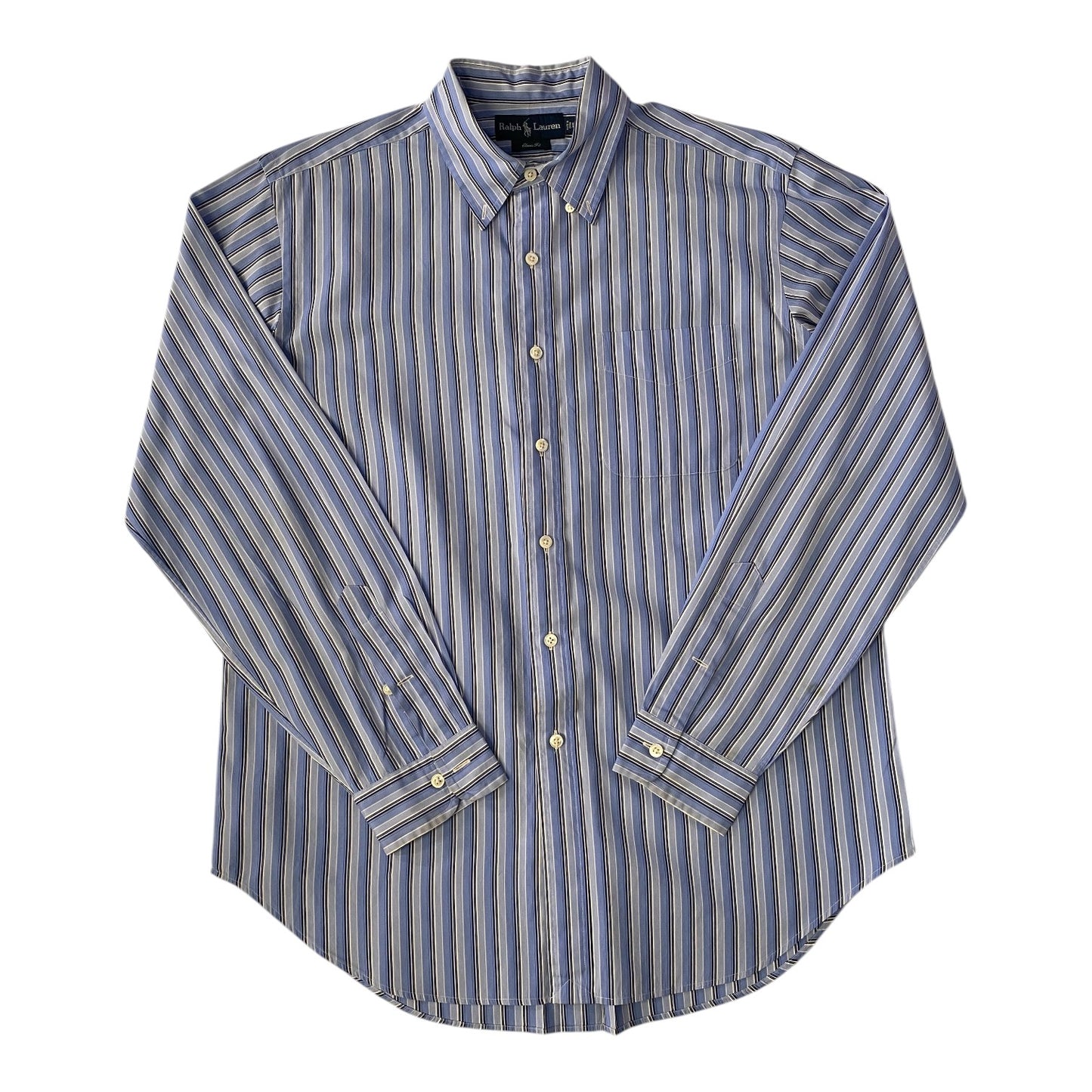 Ralph Lauren Blue & White Striped Classic Fit Shirt