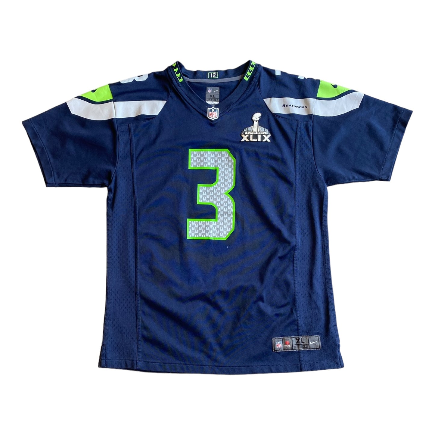 Seattle Seahawks NFL Wilson #3 Jersey Super Bowl XLIX Edition