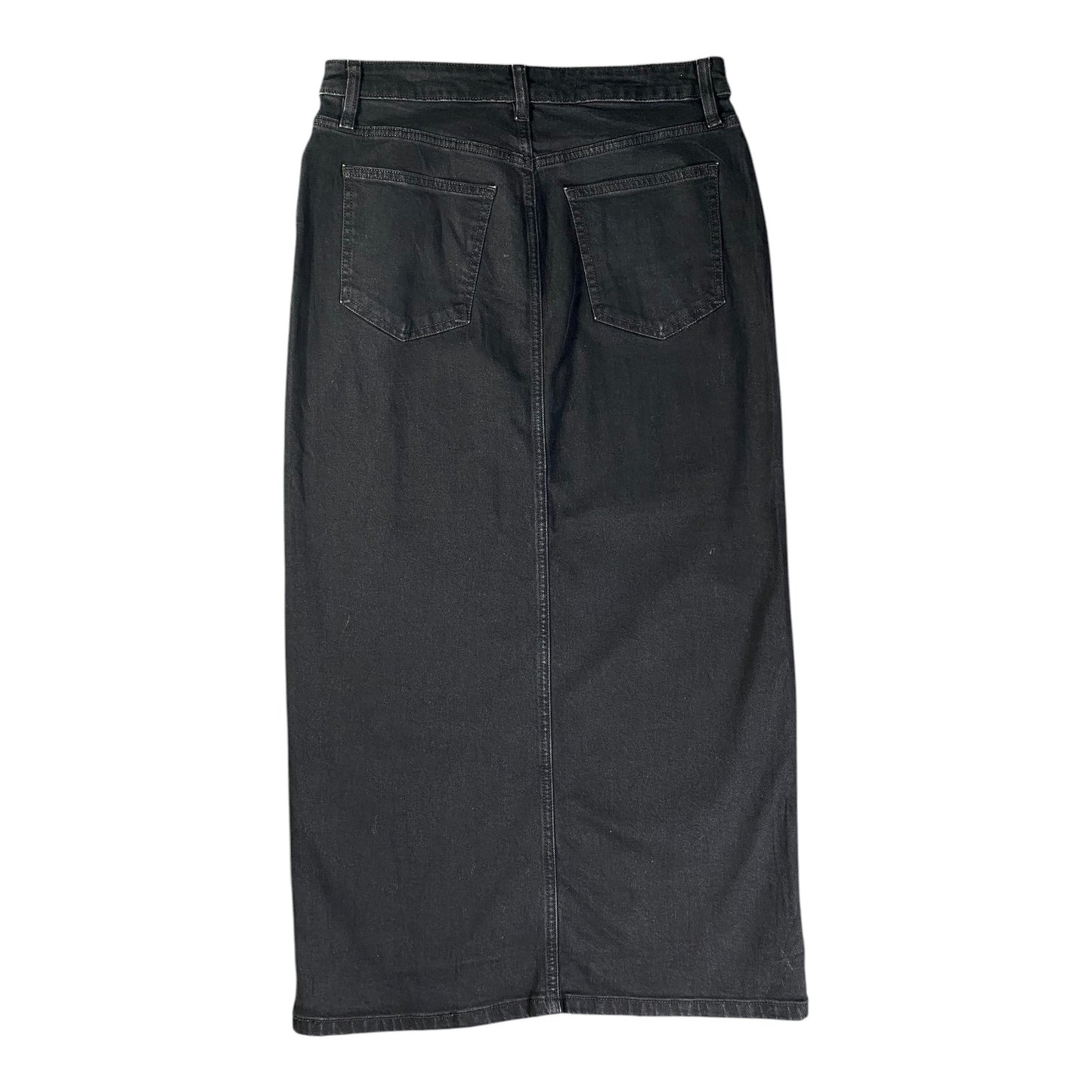 F&F High-Waisted Black Denim Midi Skirt