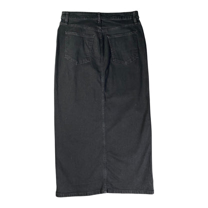 F&F High-Waisted Black Denim Midi Skirt