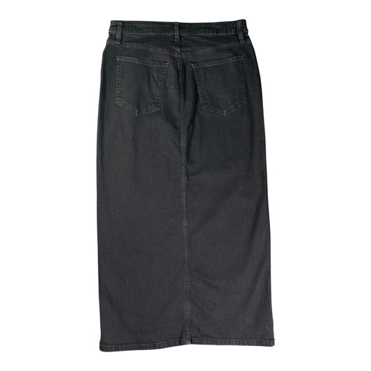 F&F High-Waisted Black Denim Midi Skirt