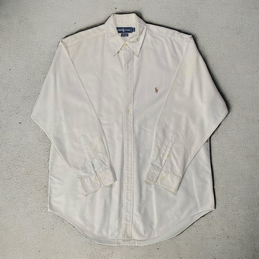 Ralph Lauren White Long Sleeve Button Down Shirt