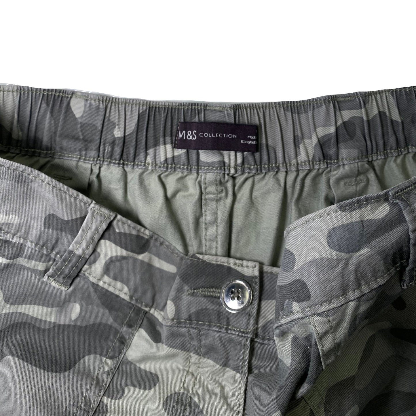 M&S Collection Grey Camo Cargo Shorts