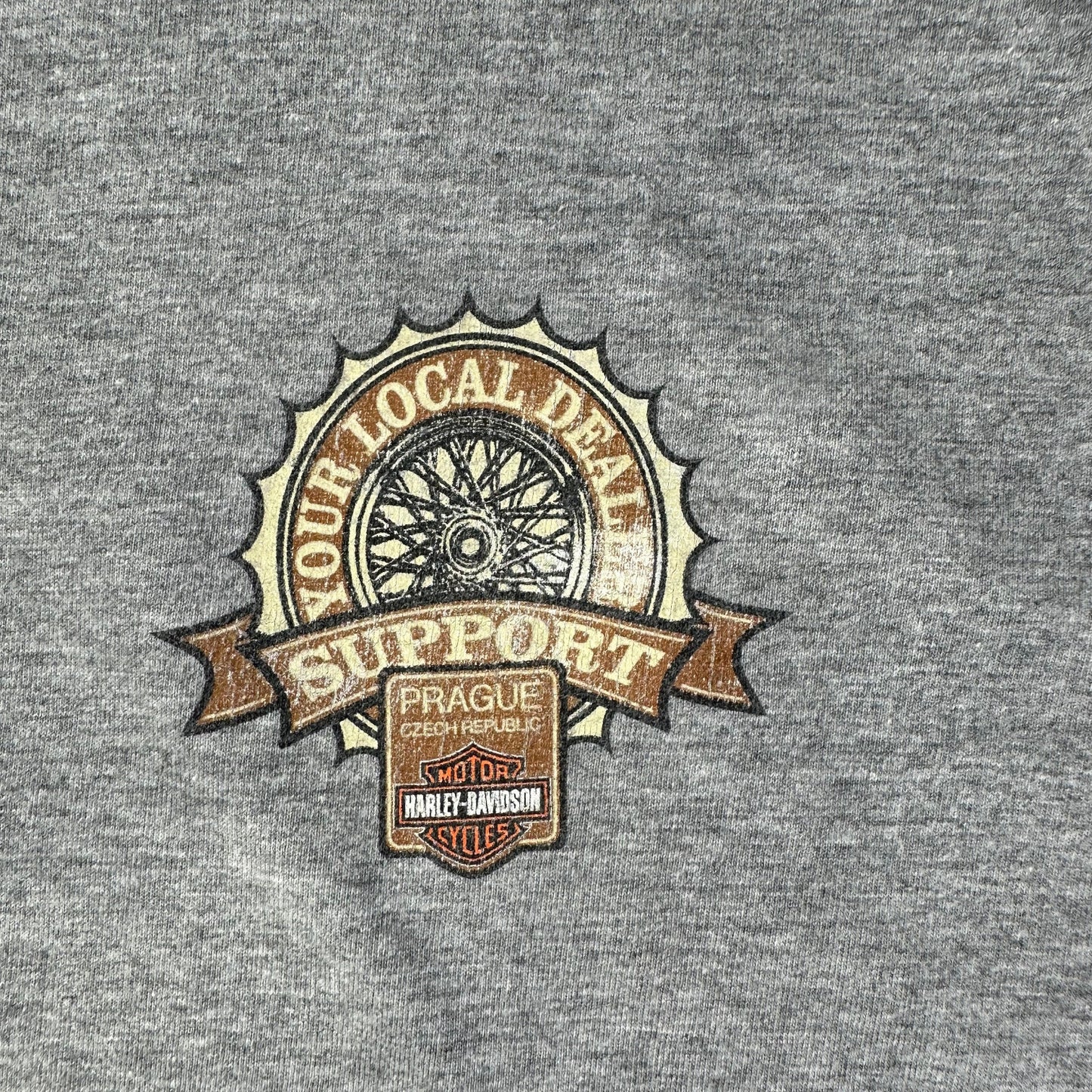 BEC Collection Harley-Davidson Support Your Local Dealer Prague Grey T-shirt