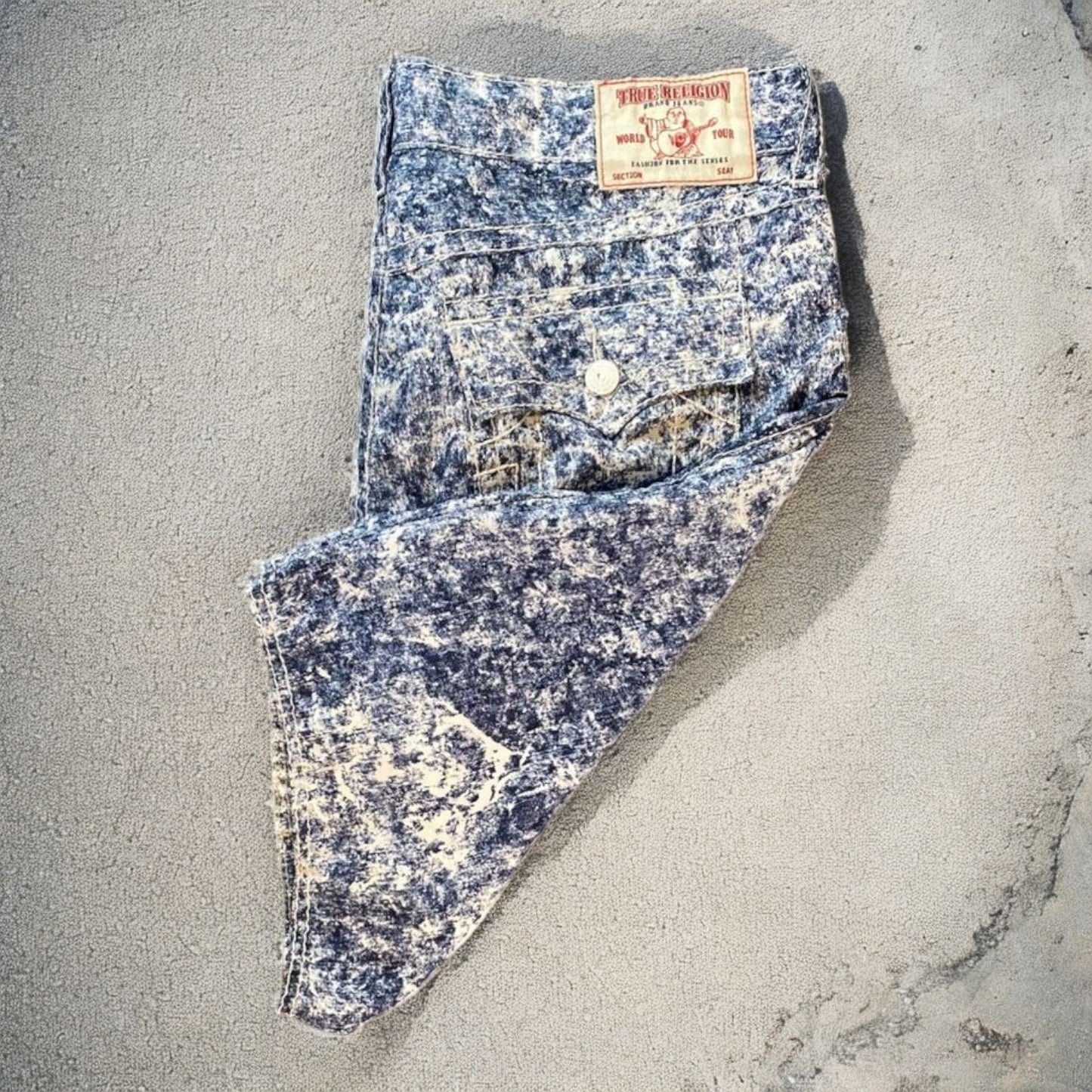 True Religion Acid Wash Swim Trunks