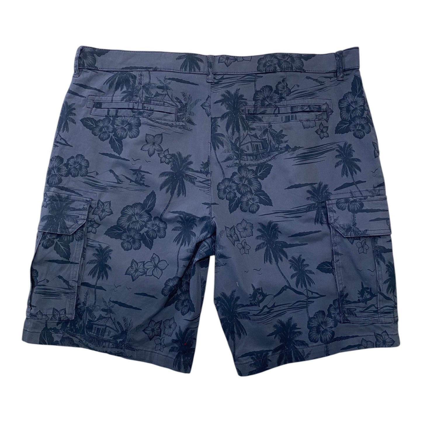 Tu Man Blue Floral Tropical Cargo Shorts