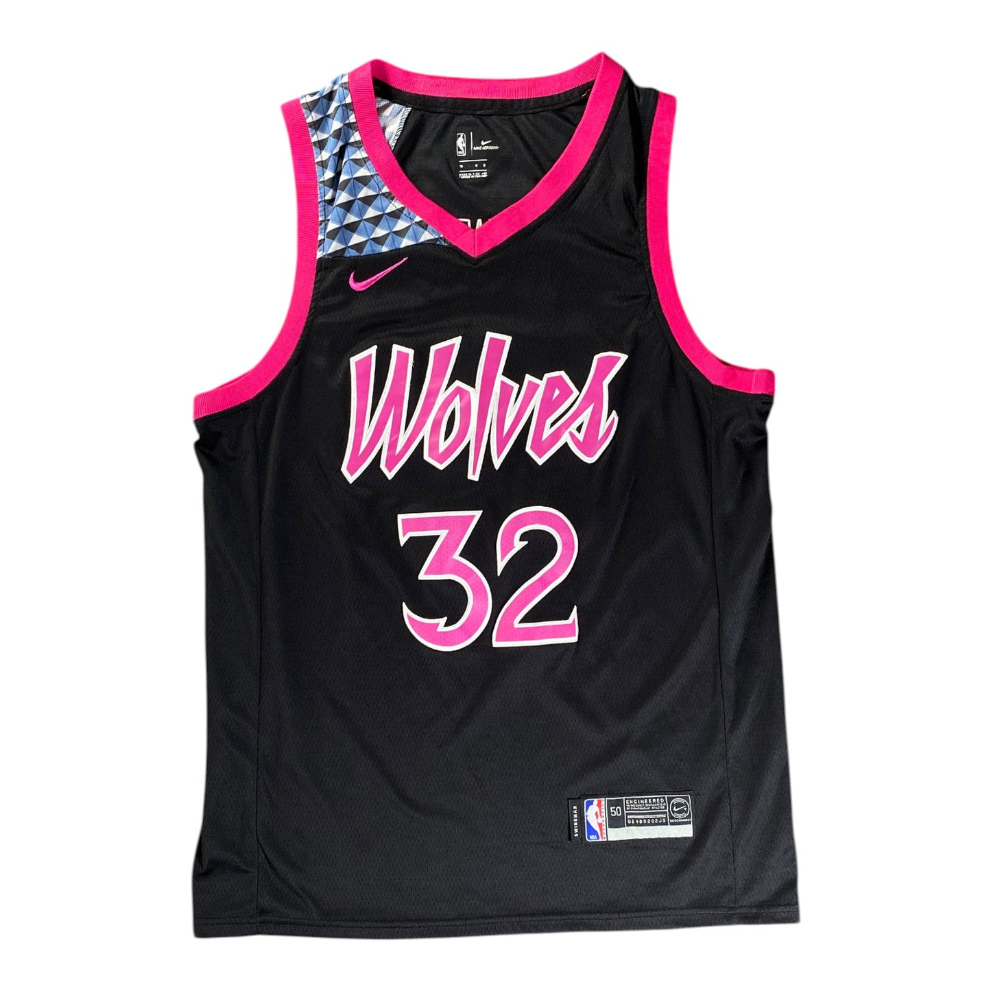 Nike NBA Minnesota Timberwolves Towns Prince City Edition Black & Pink Jersey