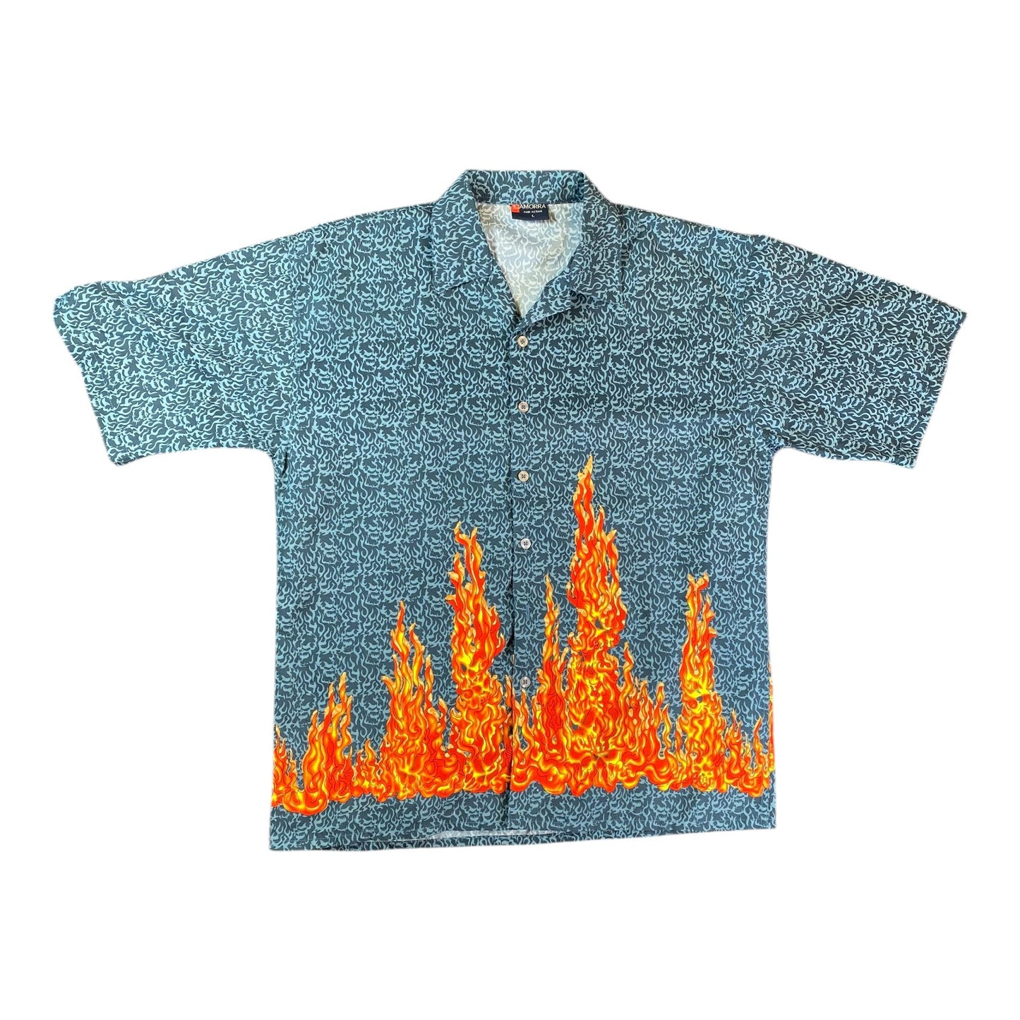 Amorra Graphic Flame & Skulls Shirt
