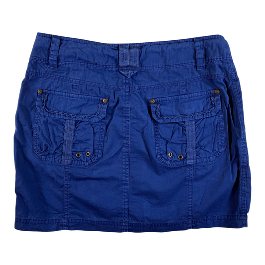 Digg It Thrift & Vintage royal blue Morgan de Toi cargo mini skirt with back flap pockets and metal hardware