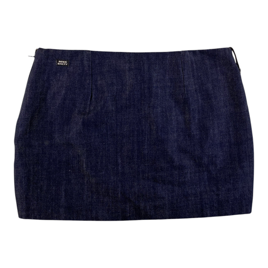 Digg It Thrift & Vintage Miss Sixty dark wash denim mini skirt with belt loops and small logo patch