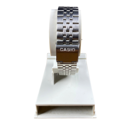 Digg It Thrift & Vintage Casio AL-180 solar watch featuring a silver stainless steel link bracelet and clasp
