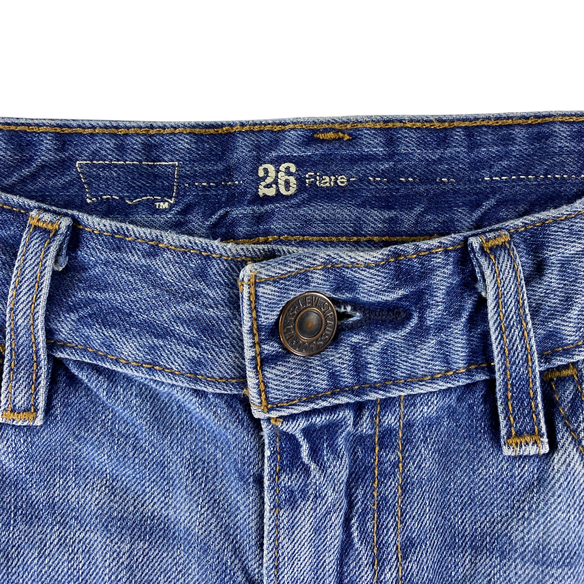 Levi's Orange Tab Distressed Low/Mid Rise Flare Jeans