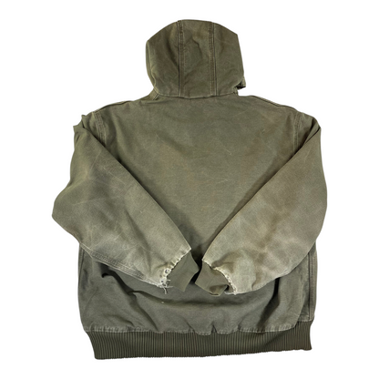 Carhartt Distressed Moss Green Quilted Duck Canvas Active Jacket