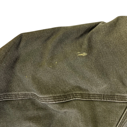 Carhartt Distressed Moss Green Quilted Duck Canvas Active Jacket