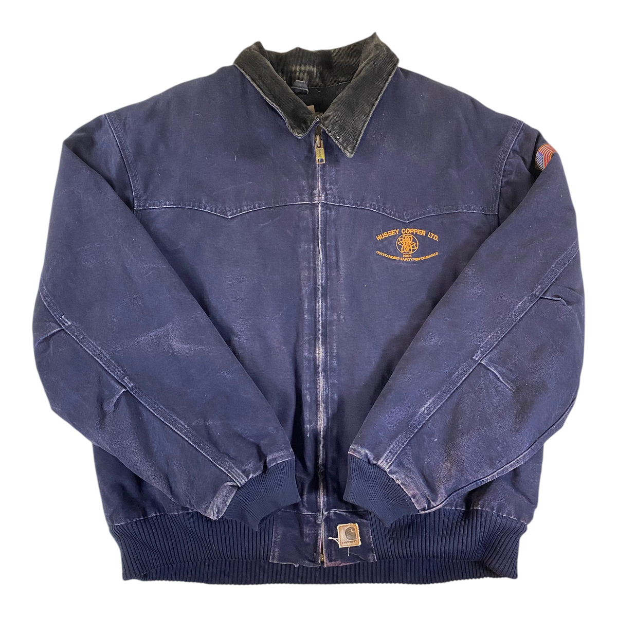 Carhartt J14 MDT Midnight Navy Corduroy Collar Santa Fe Bomber Jacket