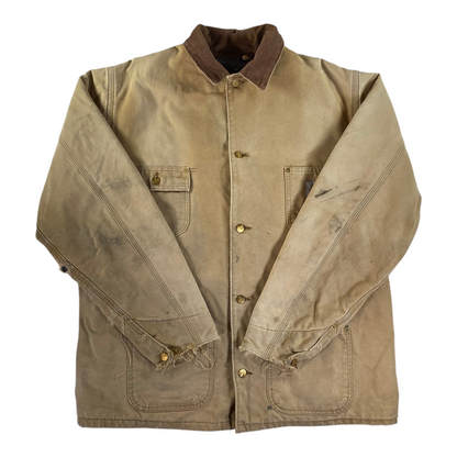 Carhartt Heavily Distressed Blanket Lined Duck Canvas Chore Coat