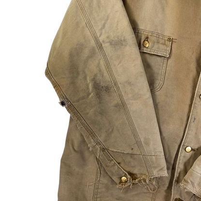 Carhartt Heavily Distressed Blanket Lined Duck Canvas Chore Coat
