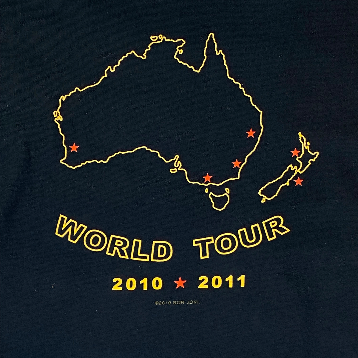 Bon Jovi 2010–2011 "The Circle" Australasia World Tour Band Graphic T-Shirt