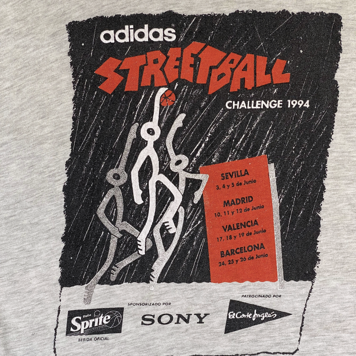 Vintage 1994 Adidas Streetball Challenge Spain Tour Graphic T-Shirt