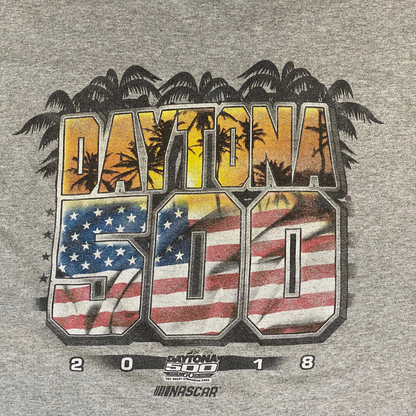 NASCAR Daytona 500 60th Annual 2018 American Flag Graphic Racing T-Shirt