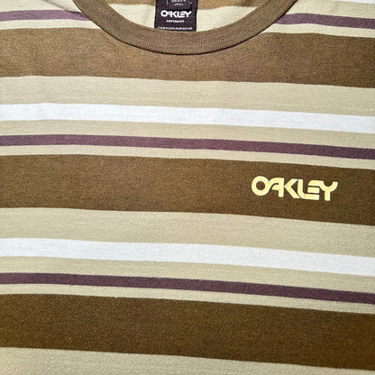 Oakley Olive Green Striped Pattern T-shirt