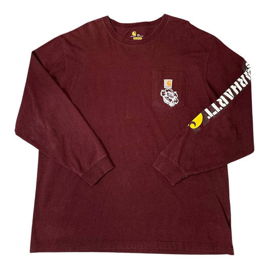 Carhartt Floral tagged The Workwear Brand Long Sleeve Maroon T-shirt