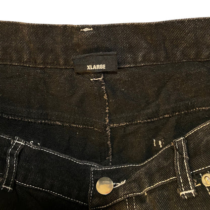 Revenge Embroidered Logo Contrast Stitch Denim Jeans
