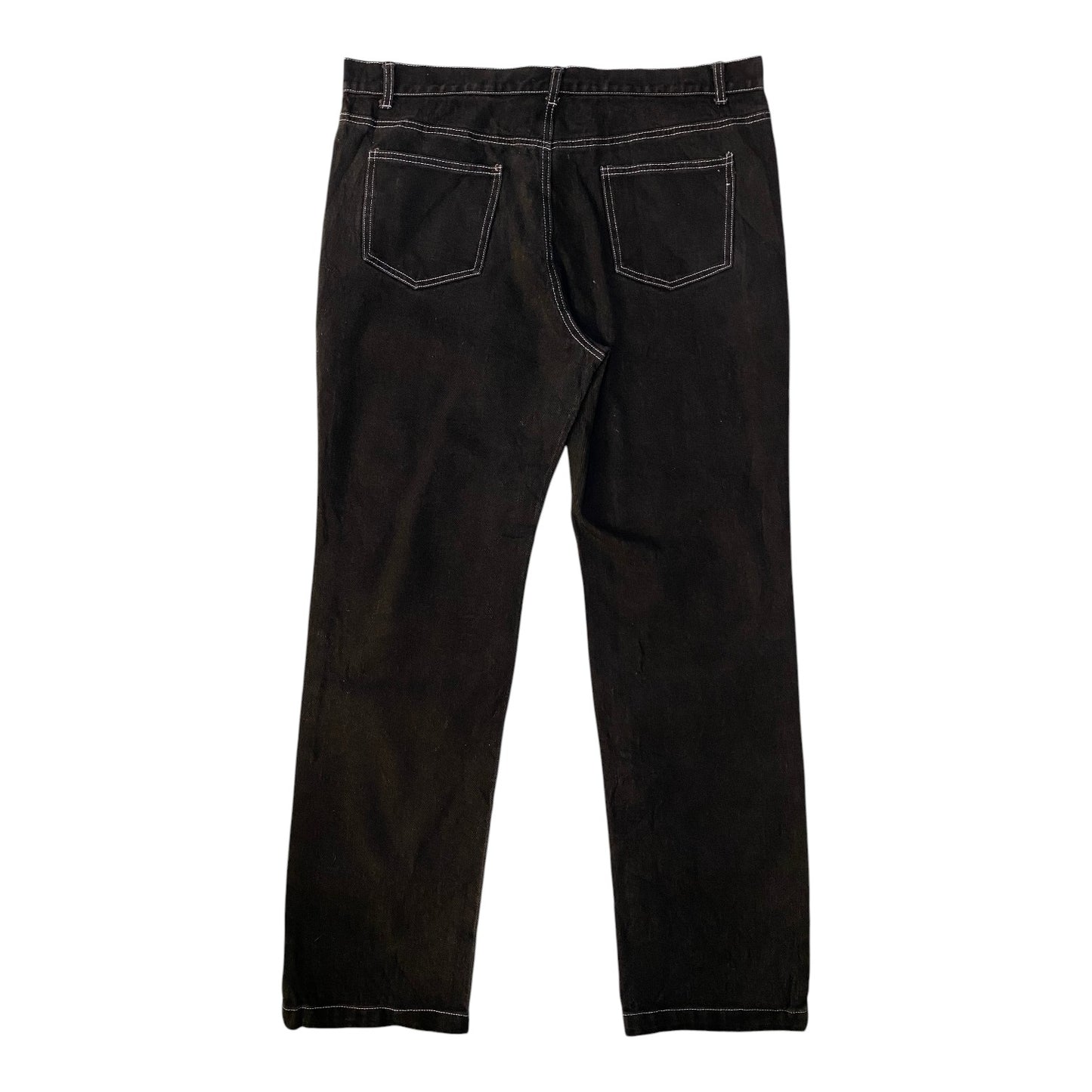 Revenge Embroidered Logo Contrast Stitch Denim Jeans