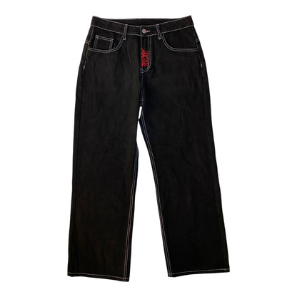 Heaven Can Wait Embroidered Contrast Stitch Cargo Pants