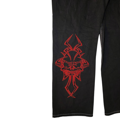 Heaven Can Wait Embroidered Contrast Stitch Cargo Pants