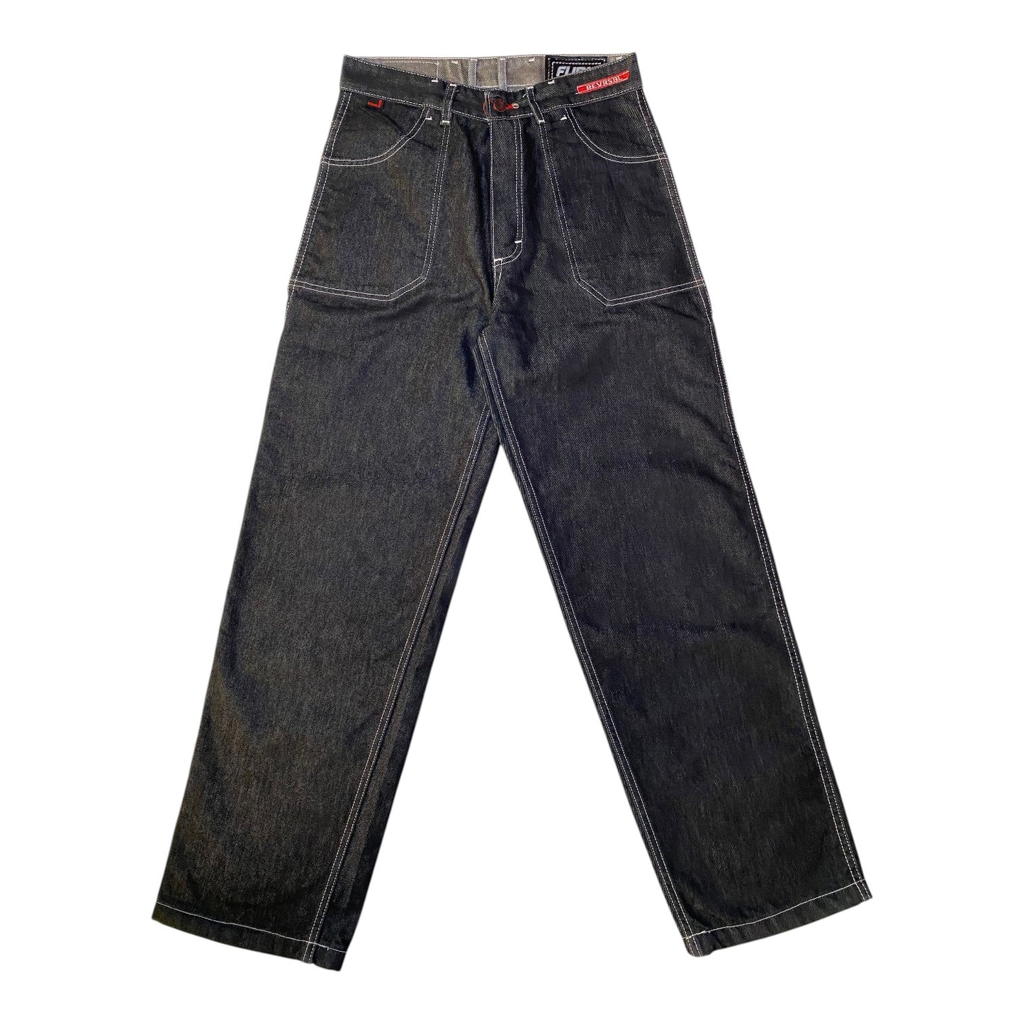 FUBU Reversible Contrast Stitch Baggy Y2K Jeans