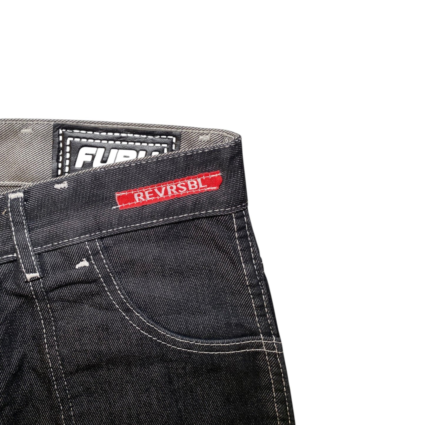 FUBU Reversible Contrast Stitch Baggy Y2K Jeans