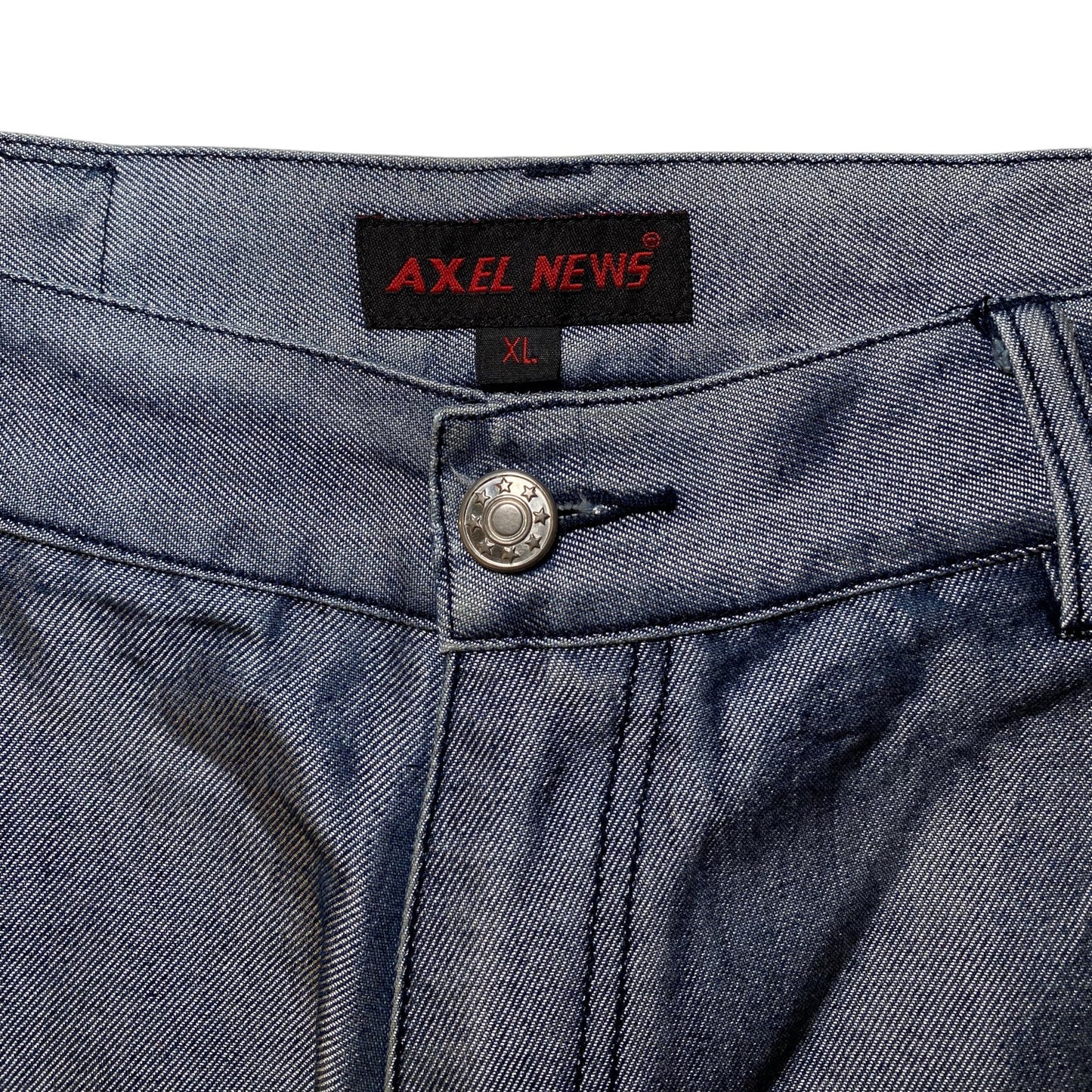 Axel News Baggy Y2K Denim Cargo Pants
