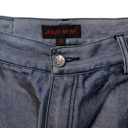 Axel News Baggy Y2K Denim Cargo Pants