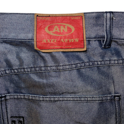 Axel News Baggy Y2K Denim Cargo Pants