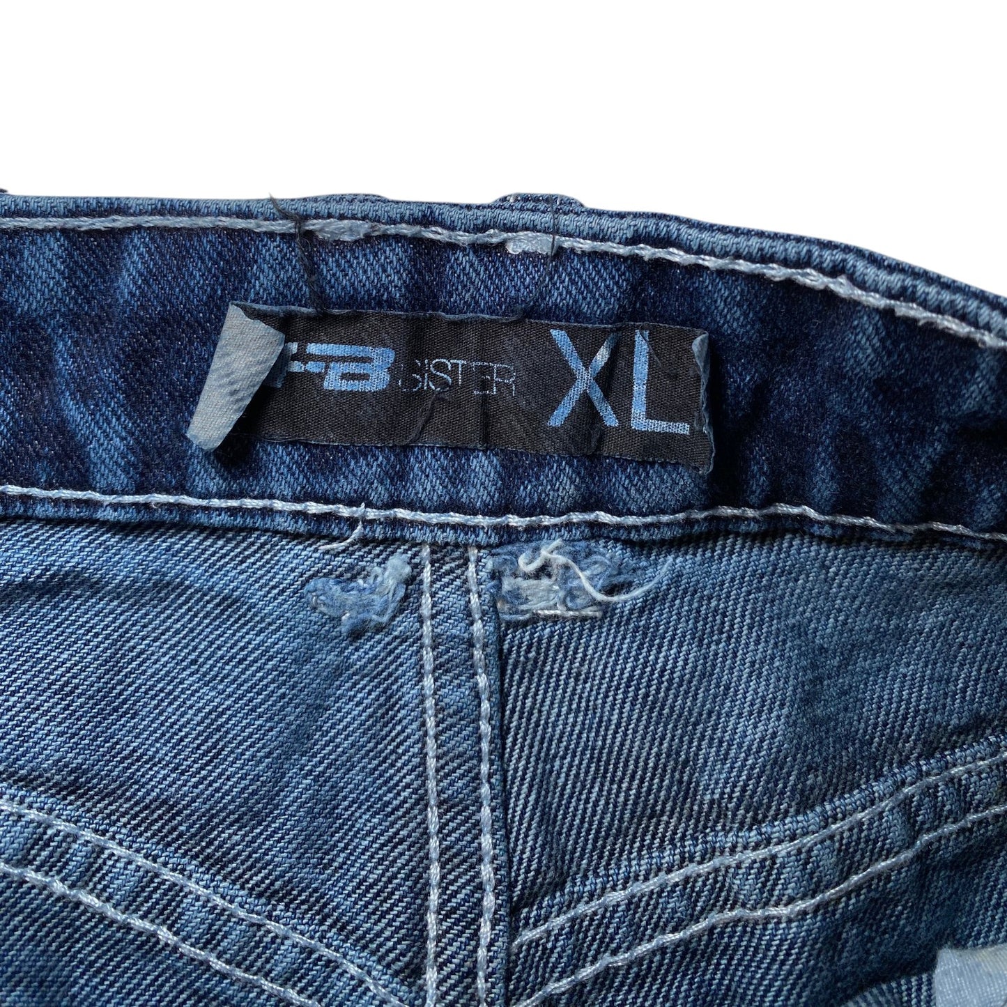 FB Sister Contrast Stitch Denim Carpenter Pants