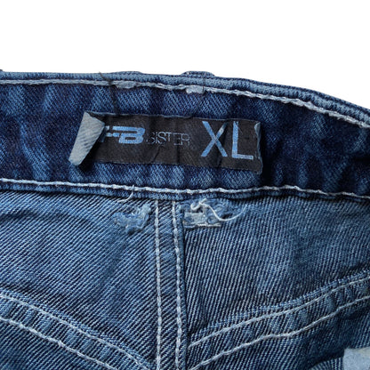 FB Sister Contrast Stitch Denim Carpenter Pants