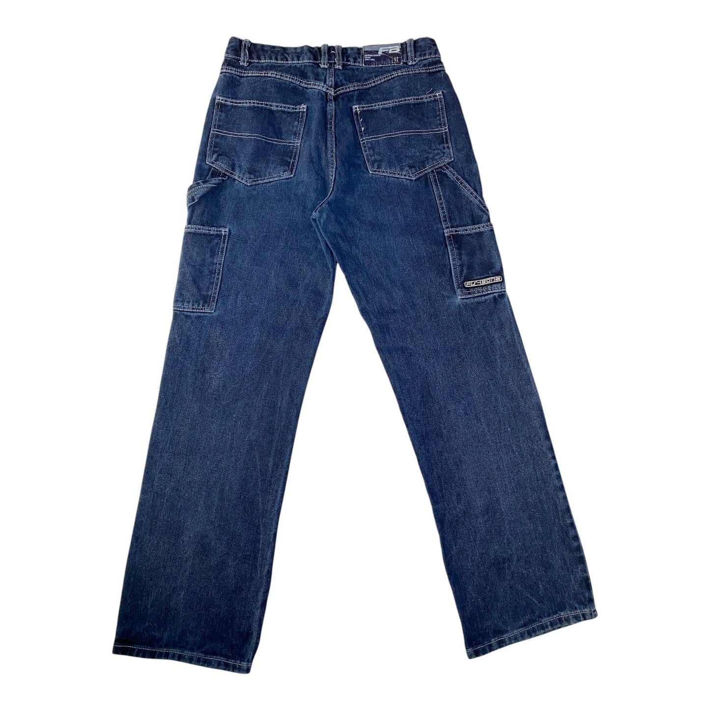 FB Sister Contrast Stitch Denim Carpenter Pants