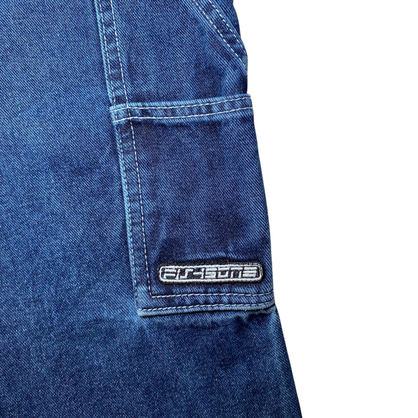 FB Sister Contrast Stitch Denim Carpenter Pants