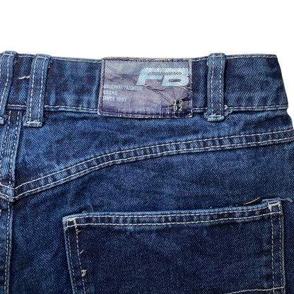FB Sister Contrast Stitch Denim Carpenter Pants