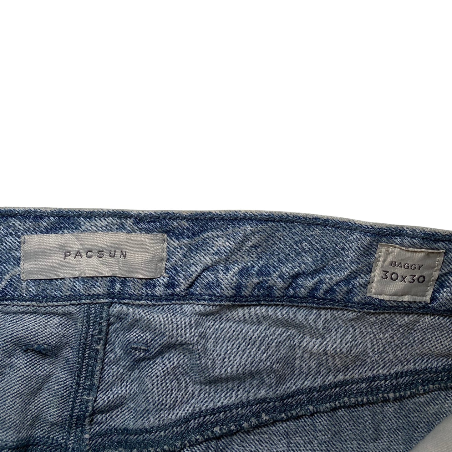 PacSun Raw Edge Grid Panel Baggy Jeans