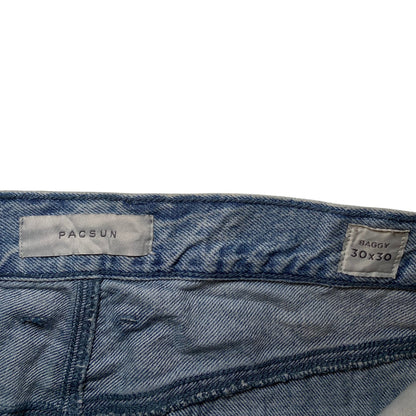 PacSun Raw Edge Grid Panel Baggy Jeans