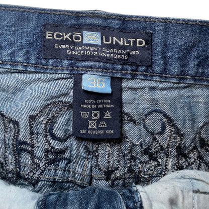 Ecko Unltd. Raw Uncut Embroidered Baggy Y2K Jeans