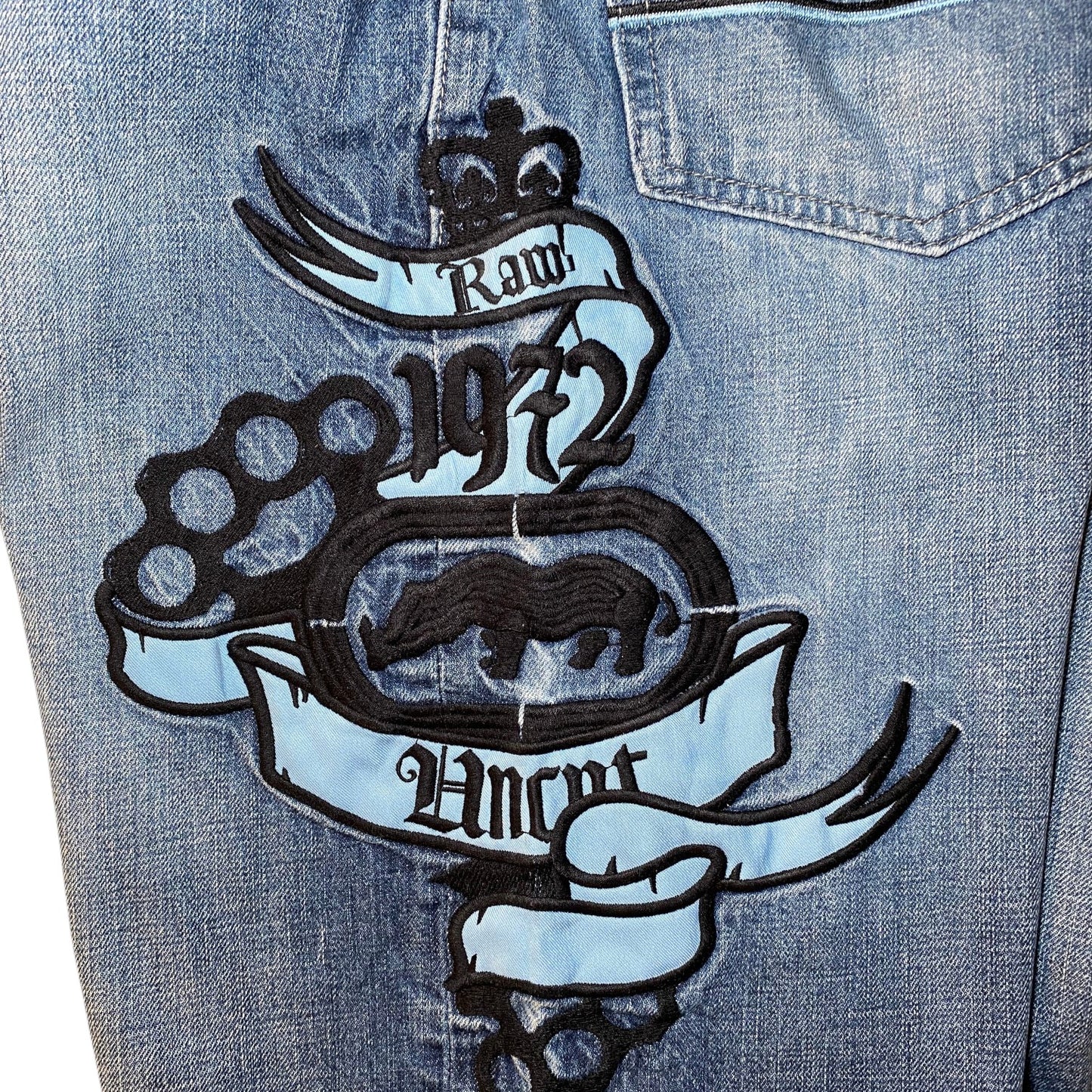 Ecko Unltd. Raw Uncut Embroidered Baggy Y2K Jeans