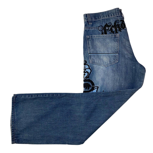 Ecko Unltd. Raw Uncut Embroidered Baggy Y2K Jeans