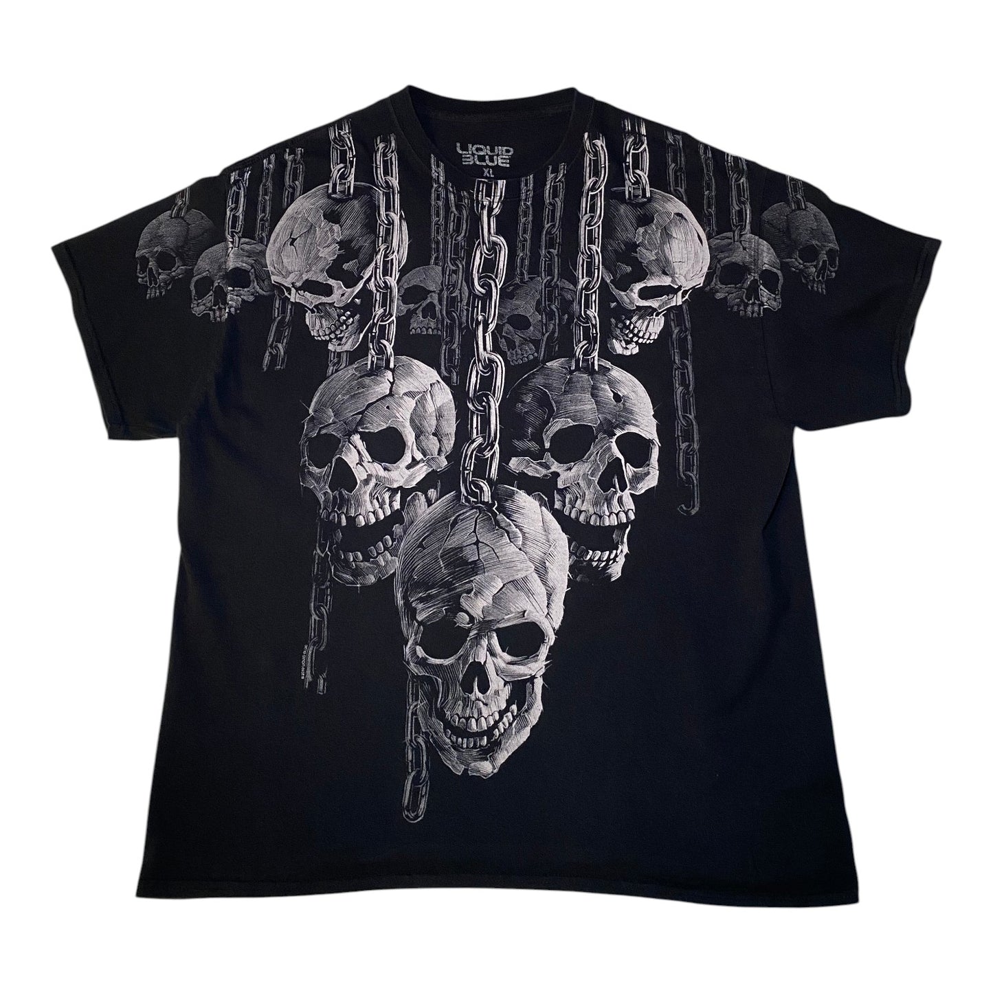 Liquid Blue Hanging Skulls Black T-Shirt